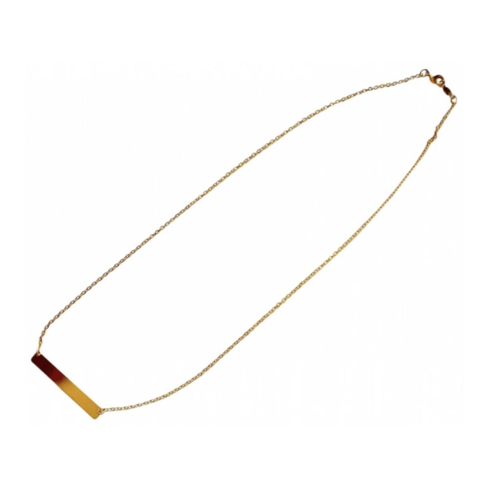NORDSTROM REVOLVE Polished Gold Bar Plate Charm Dainty Pendant Necklace Jewelry